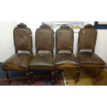 Set of four Victorian mahogany framed dinning chairs