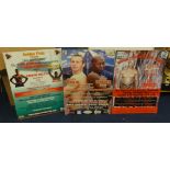 A collection of boxing memorabilia including Championship boxing Plymouth posters including Scott