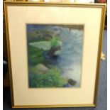 Mike Gorman, watercolour 'Reflections' signed '95, framed, 40cm x 33cm.