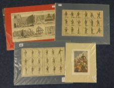 Interesting collection of Military prints including four 18th Century prints 'Musketeers on
