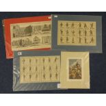 Interesting collection of Military prints including four 18th Century prints 'Musketeers on