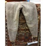 Pair of World War II British pilot leather fur lined trousers.