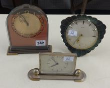 Three retro Kienzel circular mantel clocks including Crontea (3).