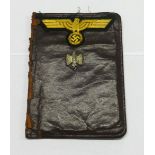 A World War 2 Third Reich leather wallet (worn).