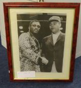 Collection of various boxing photographs, memorabilia and prints in eight frames including Joe