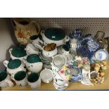 A mixed collection of chinaware, ornaments, prints, dinnerware's etc.