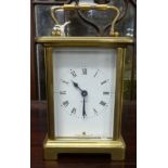 A French 8 day brass carriage clock.