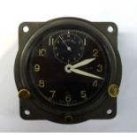 Carley and Clemence Ltd, a WW2 aircraft clock with 'Time of Trip' sub dial.
