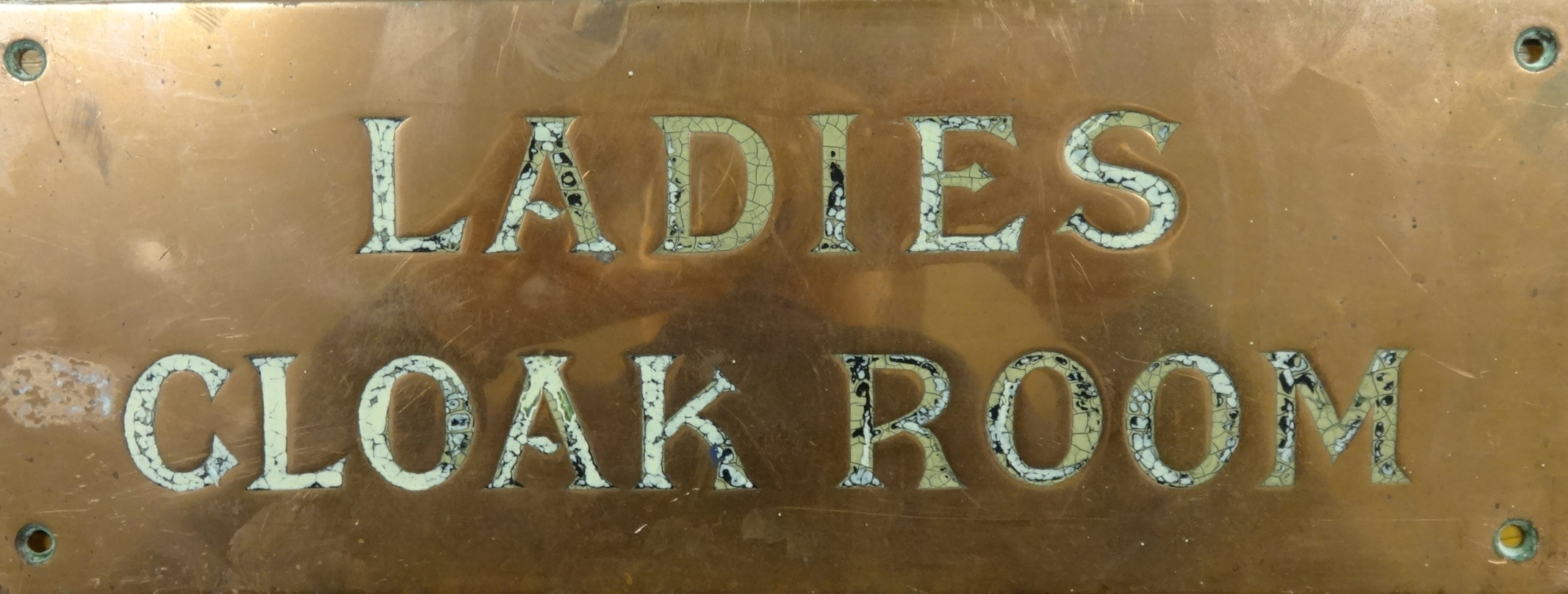 Three vintage brass signs, Gentleman's Cloakroom, Ladies Cloakroom and Managers Office (3) - Image 3 of 3