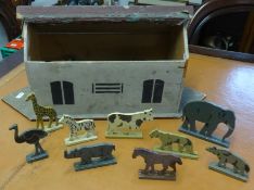 Pope Joan game, vintage Noah's ark and animals, various boxes etc.