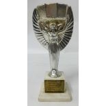 A rare Football Association trophy awarded to F.A Officials to mark the winning of The World Cup