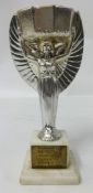 A rare Football Association trophy awarded to F.A Officials to mark the winning of The World Cup