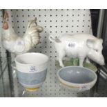 Lladro, Chinese zodiac collection two figures 'The Cockerel' and 'Wild Bore' each boxed, also a