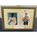 Photograph print of Frank Bruno, Turpin Brothers, Terry Downs and Ali Vs Foreman (5 small frames).