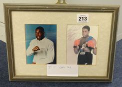 Photograph print of Frank Bruno, Turpin Brothers, Terry Downs and Ali Vs Foreman (5 small frames).