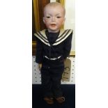 A French SFB bisque headed Sailor Boy Doll, marked ' 926, SFB, Paris', height approx 40cm