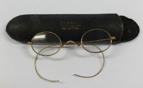 Six vintage spectacles (one in case).