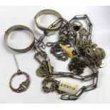 Collection of various Silver and other jewellery and effects.