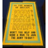 A poster 'The Woman of Britain' printed by Bemrose and Son 73cm x 48cm, also a underground poster '
