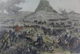 A 19th century print 'An Attack on Zulu Warriors' after Melton Prior and five other similar prints
