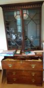 A Victorian walnut, marquetry and ormolu mounted pier cabinet.