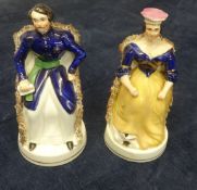 A pair Victorian Staffordshire figures, Queen Victoria and Prince Albert, height 17cm (2).
