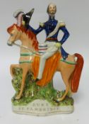 A Victorian Staffordshire group, The Duke of Cambridge, (restoration), height 35cm.