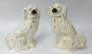 A pair of large Staffordshire Dogs, height 35cm.