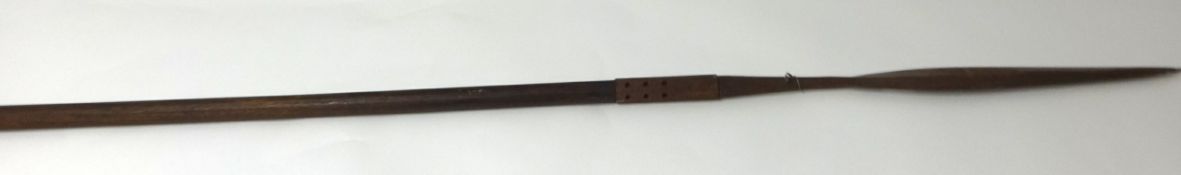 A Zulu hunting spear, length 147cm.