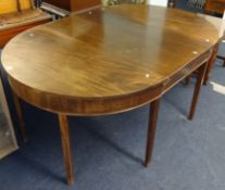 A Georgian mahogany 'D' end dining table, with centre leaf, length 172cm.