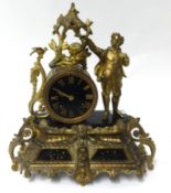 A 19th Century French gilt metal figurative clock, the dial stamped Kaydon?, Paris, with eight day