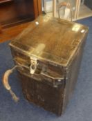A Victorian ammunition wood box, believed to be from the Zulu Campaigns, height 58cm.