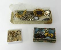 A collection of various mainly costume jewellery, including large yellow metal antique brooch set
