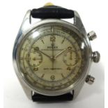 Rolex, a rare 1940's/1950's gents stainless steel chronograph wristwatch, case no 497391, the dial