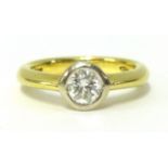 A 18ct diamond solitaire ring, the single stone approx 0.50cts, finger size N.