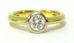 A 18ct diamond solitaire ring, the single stone approx 0.50cts, finger size N.