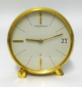 Jaeger LeCoultre, circular clock with date, the dial 10cm diameter with original box, circa 1970's.