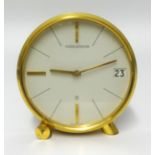 Jaeger LeCoultre, circular clock with date, the dial 10cm diameter with original box, circa 1970's.