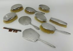 Various silver back dressing tableware's, brushes, mirrors, clothes brushes etc (9 pieces).