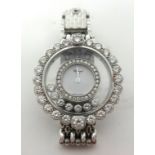 Chopard, a fine 18ct white gold 'Happy Diamond' ladies wristwatch, boxed, model number on reverse of