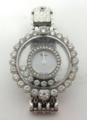 Chopard, a fine 18ct white gold 'Happy Diamond' ladies wristwatch, boxed, model number on reverse of
