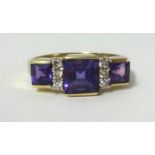 9ct Amethyst ring, finger size O