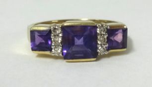 9ct Amethyst ring, finger size O