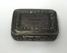 A 19th century silver vinaigrette by Samuel Pemberton.