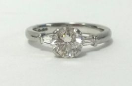 An 18ct diamond solitaire, approx 1.05 carats, with insurance assessment indicating colour K and