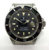 Rolex, a gents stainless steel wristwatch Submariner, Oyster Perpetual Date 1000ft/300metres, case