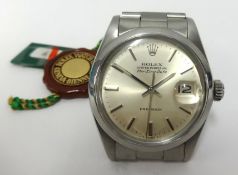 Rolex, a gents stainless steel Air King Date, Oyster Perpetual Precision. wristwatch.