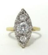 A 9ct diamond effect cluster ring, finger size O.