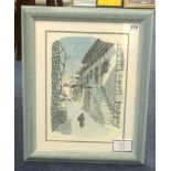 Modern Signed Framed Print, 'Off to the Bazaar', 39cm x 27cm.