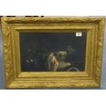 Artist unknown, 1920's Dunlop advertising picture in heavy gilt frame 24cm x 38cm.